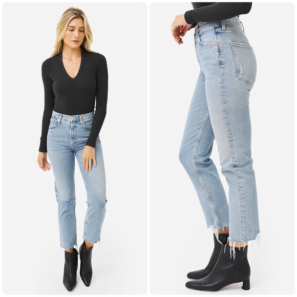 Citizens of Humanity Daphne Crop High Rise Stovepipe Jean Blue Size 26 - Picture 10 of 11